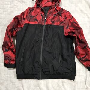 Red and Black Windbreaker Jacket